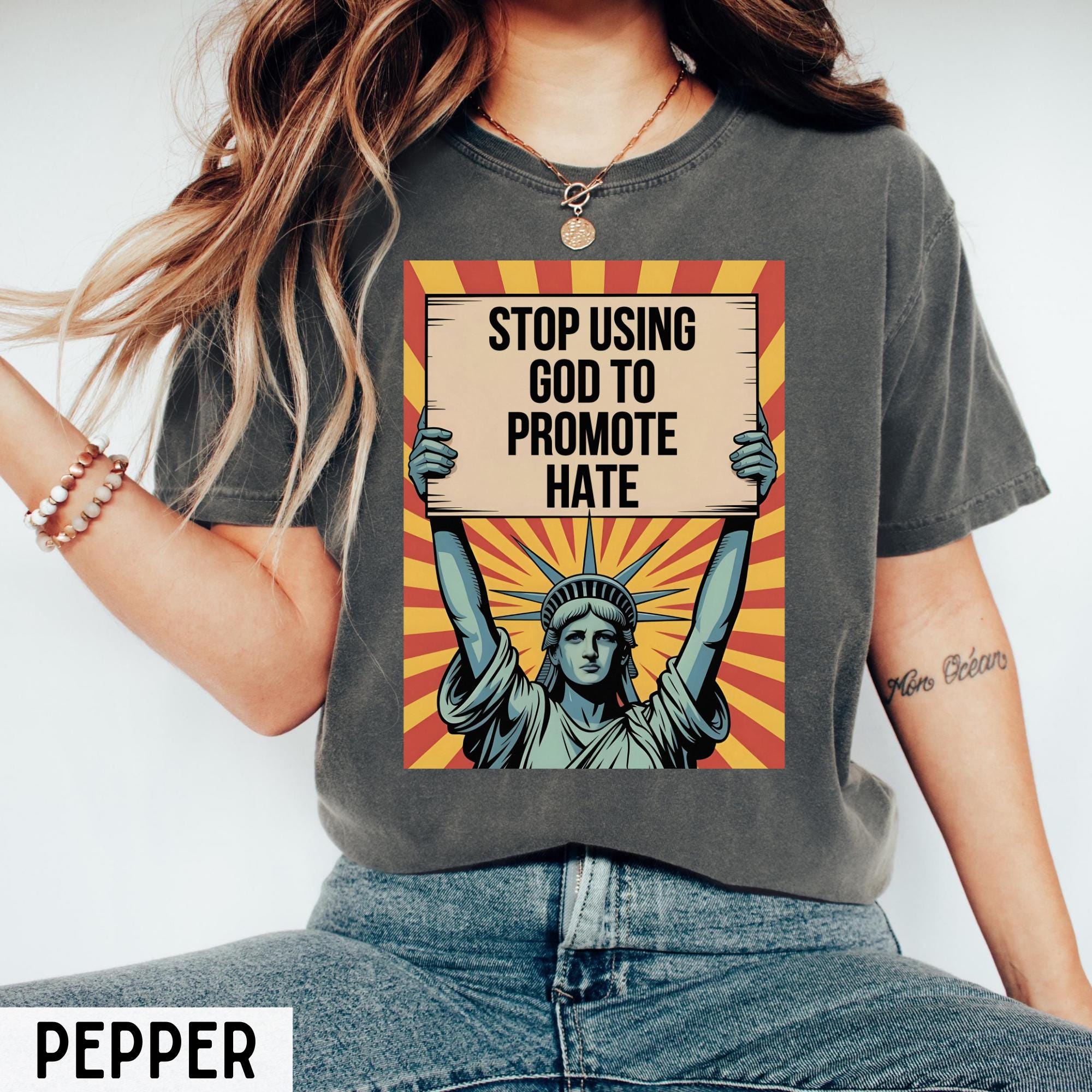 Stop Promoting Stop Using God to Promote Hate Protest Shirt Anti-trump T-shirt No ...