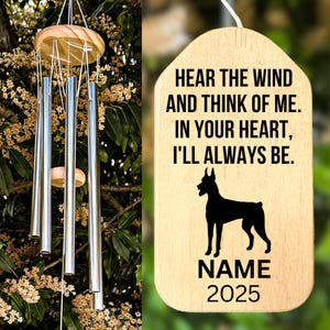 Doberman Wind Chime Doberman Memorial Doberman Loss Gift Sympathy Bereavement Listen To The Wind Condolence Gift