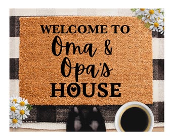 There's No Place Like Oma & Opa Door Mat, Oma Opa Doormat, Custom Oma Gift, Opa Birthday, Christmas, Housewarming