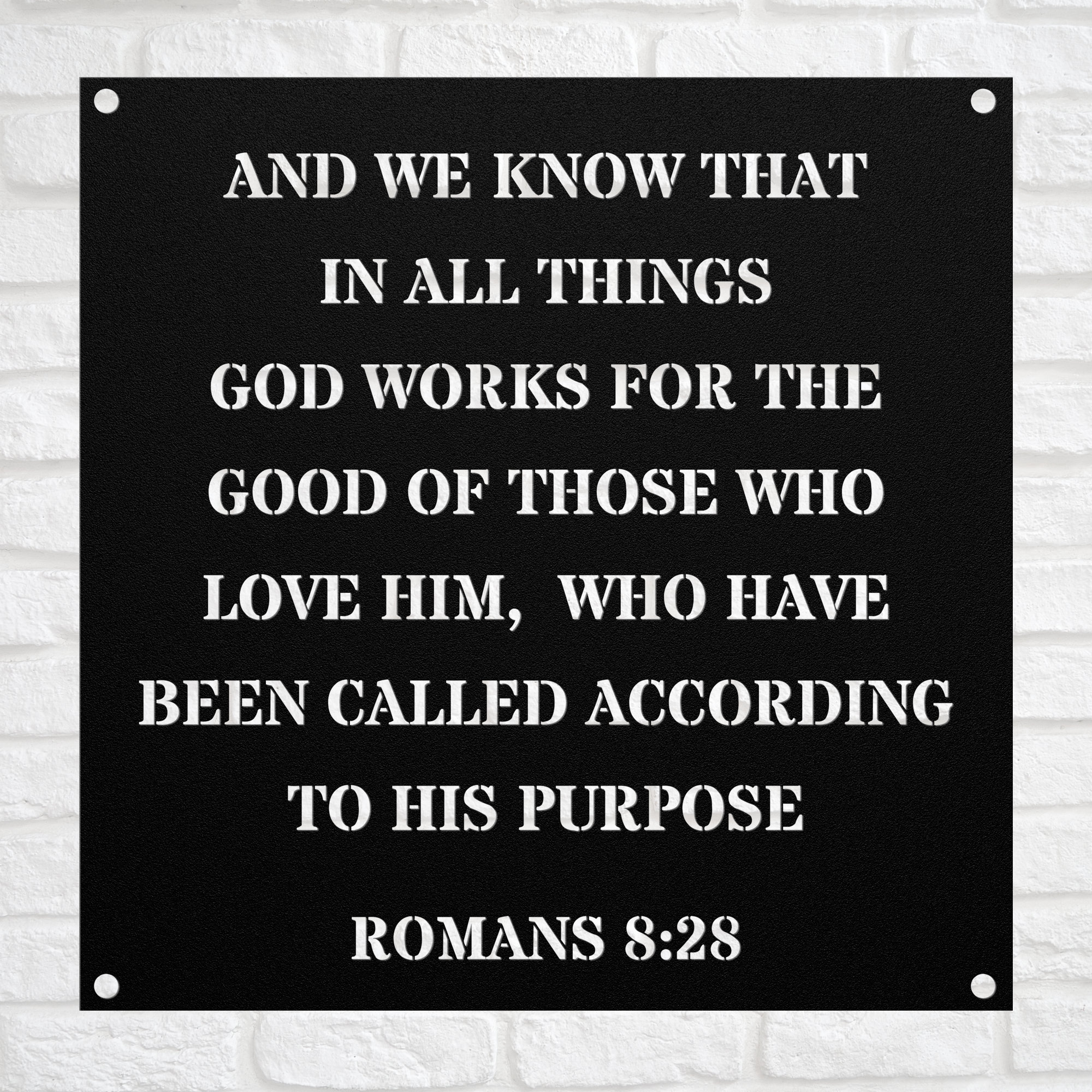 Romans 8:28 All Things Work Together for Good Love God Bible Verse Wall ...