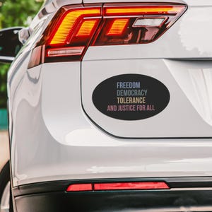 Subtle FDT Anti Trump Car Magnet Bumper, Democrat Resistance Gift Magnet, Freedom Democracy Tolerance, Liberal, Magnet Social Justice Gift i