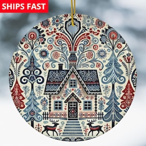 Scandinavian Christmas Ornaments Swedish Folk Art Gift Norwegian Christmas Home Decor European Gifts Nordic Folk Art Christmas Gift