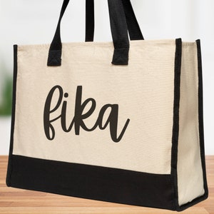 Fika Swedish Tote Bag, Scandinavian Nordic Style, Swedish Fika Gift, Swedish Wedding Bachelorette Bridesmaid Anniversary Birthday Honeymoon