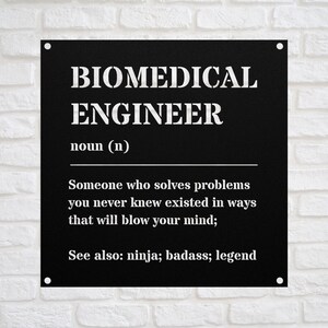 Funny BIOMEDICAL ENGINEER Gift Metal Sign for Men and Women l For Birthday, Appreciation, Thank You Gift, A Personalized Custom Name Wall Ar
