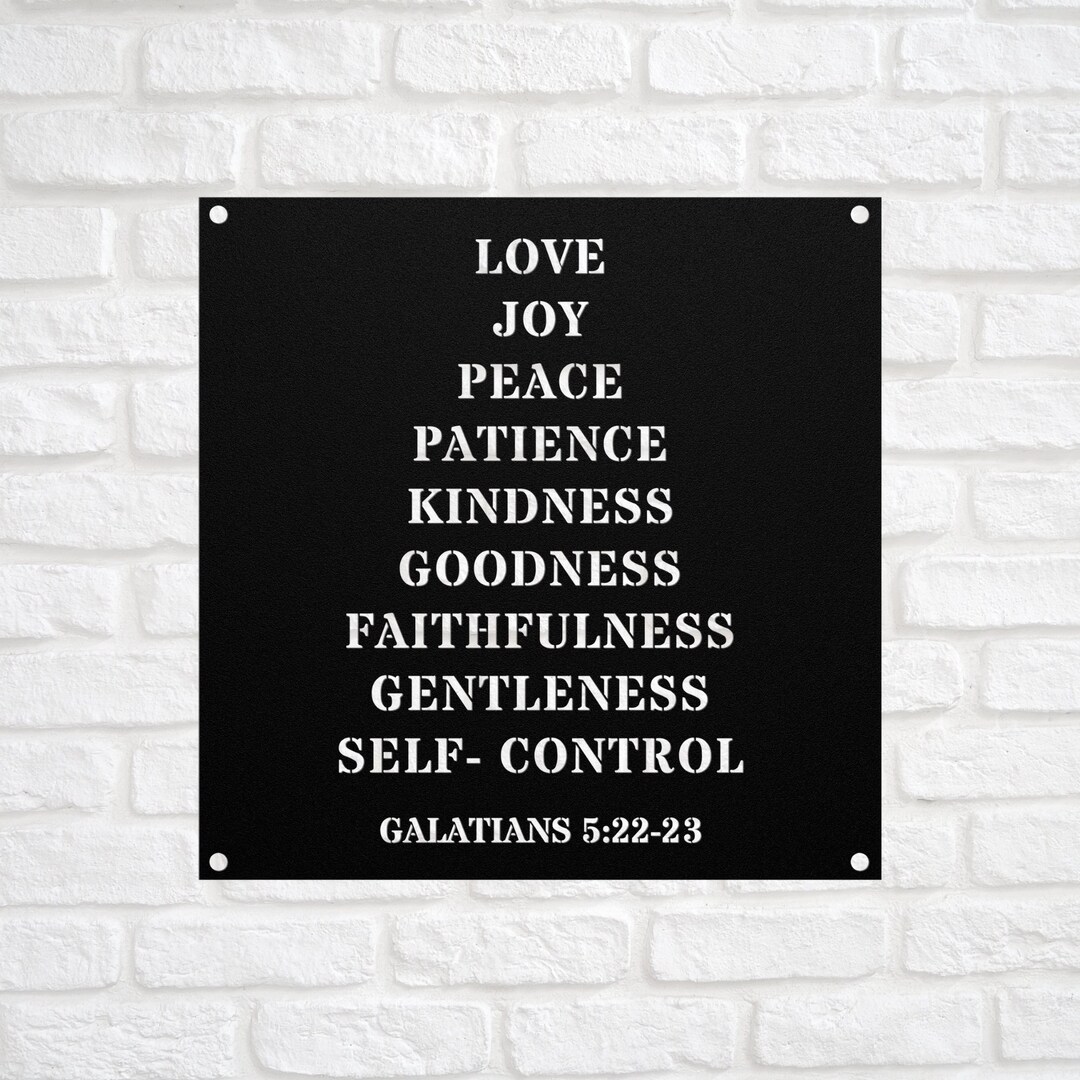Fruit of the Spirit Wall Art Metal Sign Galatians 5 22 Baptism Gift ...