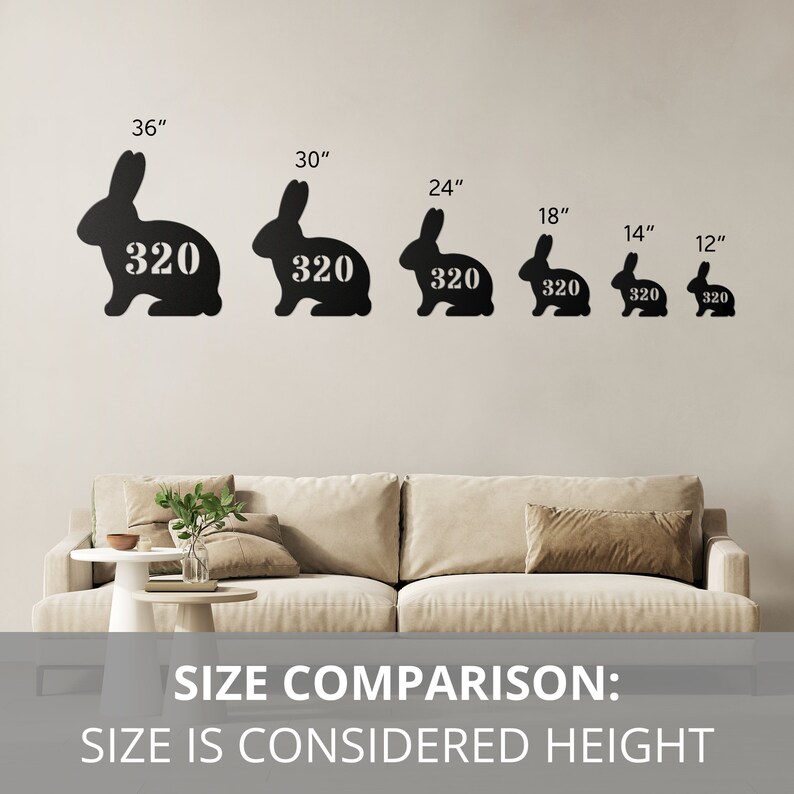 Measuring Picture Frame Rabbit Personalized Rabbit Address House Number Bunny Sign Metal Wall Art ...
