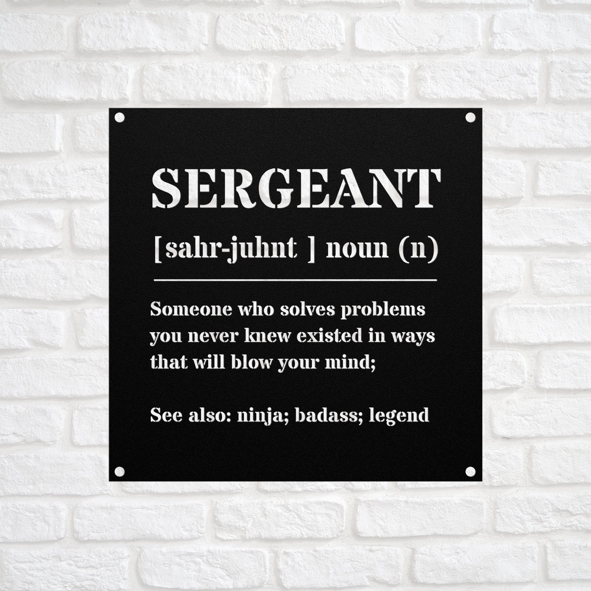 Senior Sergeant Sign SERGEANT Gift Metal Sign Birthday, Appreciation, Christmas Gifts Sign ...