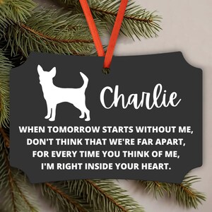 Chihuahua Memorial Ornament, Chihuahua Loss Keepsake Sympathy Gift, Remembrance Loss Of Dog, Pet Bereavement Gift, Dog Loss Gift