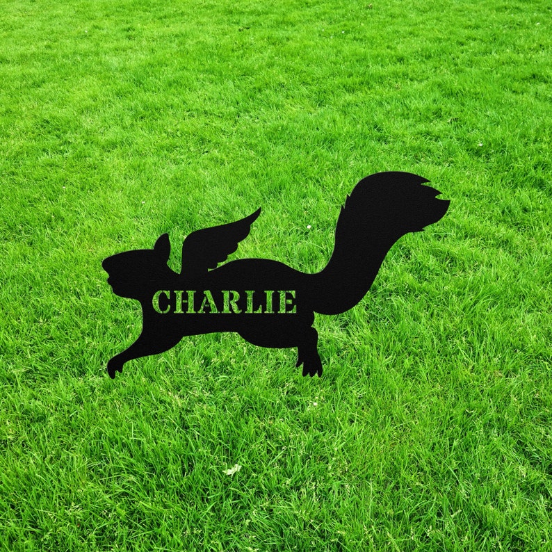 Squirrel Angel Wings Statue Figurine for Garden Stone Memorial Ornament ...