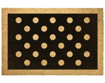Polka Dot Coir Door Mat, Classic Doormat, Large Doormat, Welcome mat, Home decor, Patterned doormat, Extra large Doormat