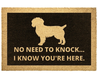 No Need To Knock I Know You Are Here Funny Boykin Spaniel Dog Coir Doormat Door Mat Entry Rug Housewarming Gift
