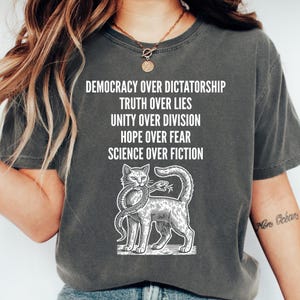Anti Trump Shirt, Democracy Over Dictatorship, Political T-shirt, Anti Trump, Patriotic Tee Gift