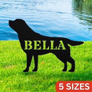 Personalized Labrador Garden Statue Stake, Custom Lab Outdoor Yard Art Decor, Memorial Remembrance Sculpture, Outdoor Statue