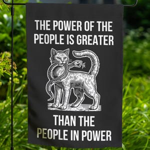 Power of the People Garden Flag Resist Fascism Save democracy Flag veterans against trump Anti Trump Yard Sign Liberal Leftist Progressive a