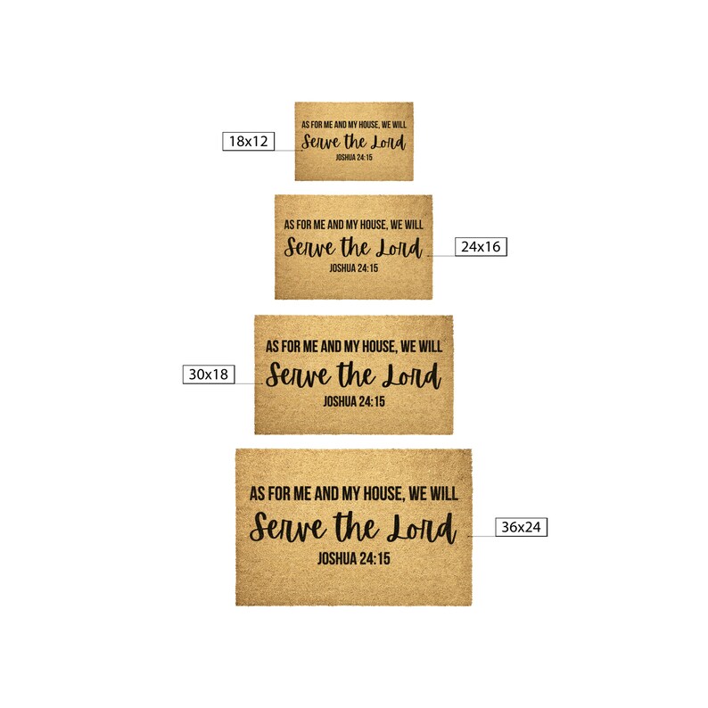As for Me and My House We Will Serve the Lord Doormat Door Mat Joshua ...