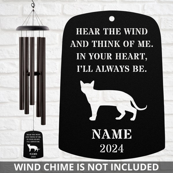 Siamese Cat Wind Chime Sail Siamese Cat Memorial Siamese Cat Loss Gift Sympathy Bereavement Listen To The Wind Condolence
