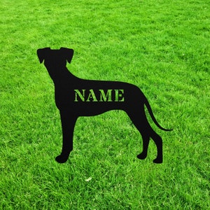 Blue Lacy Yard Statue Stake Blue Lacy Memorial Wind Chime Outdoor Garden Art Dog Keepsake Sculpture Figurine Figure Silhouette