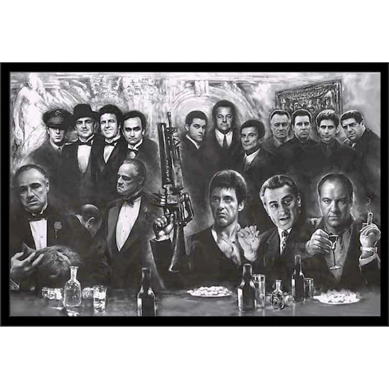 Mafia Gangster Wall Art Decor Framed Print Scarface | Etsy