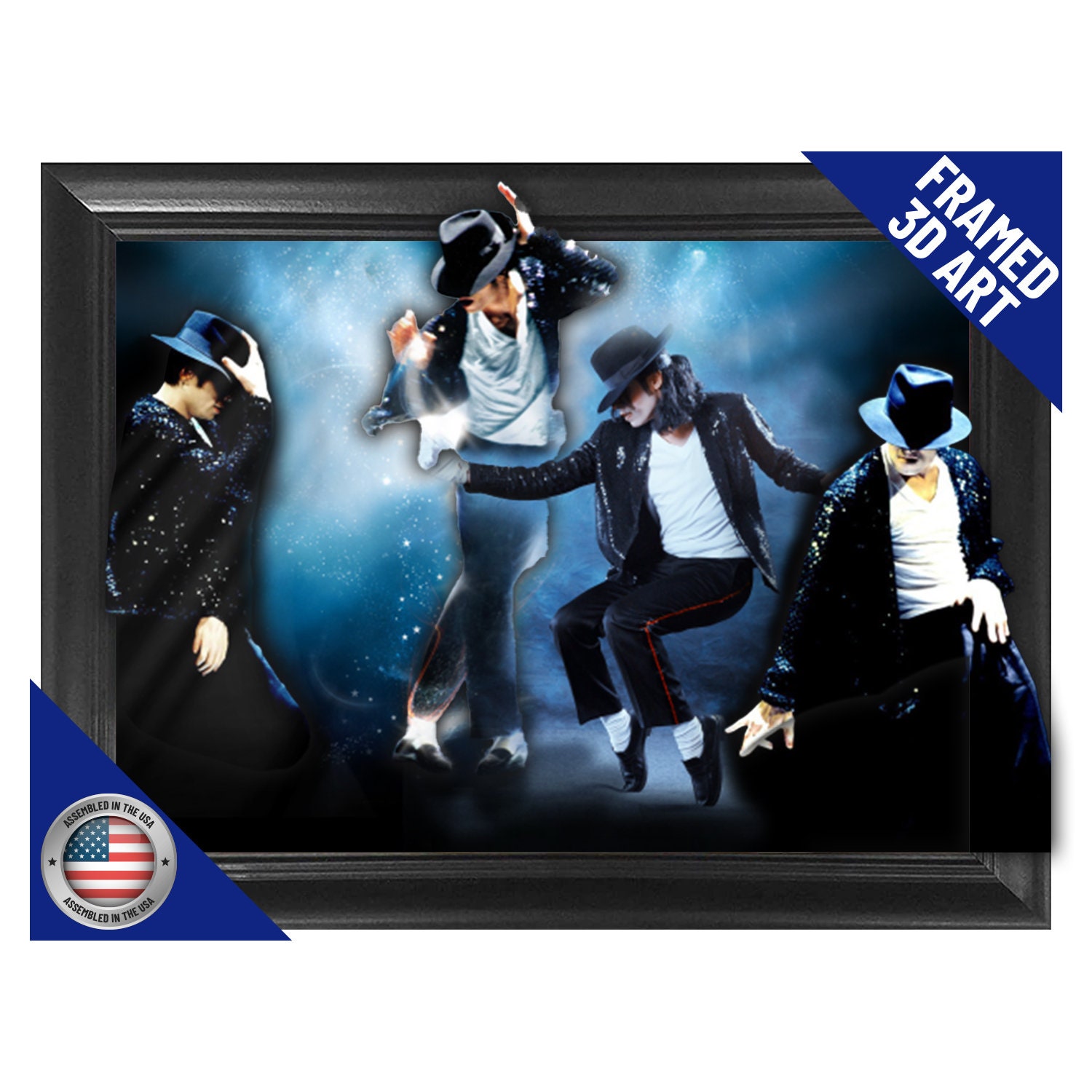 Michael Jackson King of Pop Moonwalk 3D Poster Wall Art