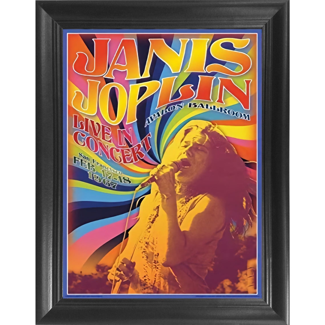 Janis Joplin 3D Concert Poster Wall Art Decor Framed Print - Etsy