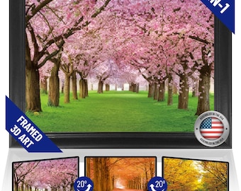 Path Seasons 3D Lenticular Poster 14.5 x 18.5 Lenticular Posters, Gifts for Guys and Girls Bedroom Cool Art Deco, Unique Wall Art Decor