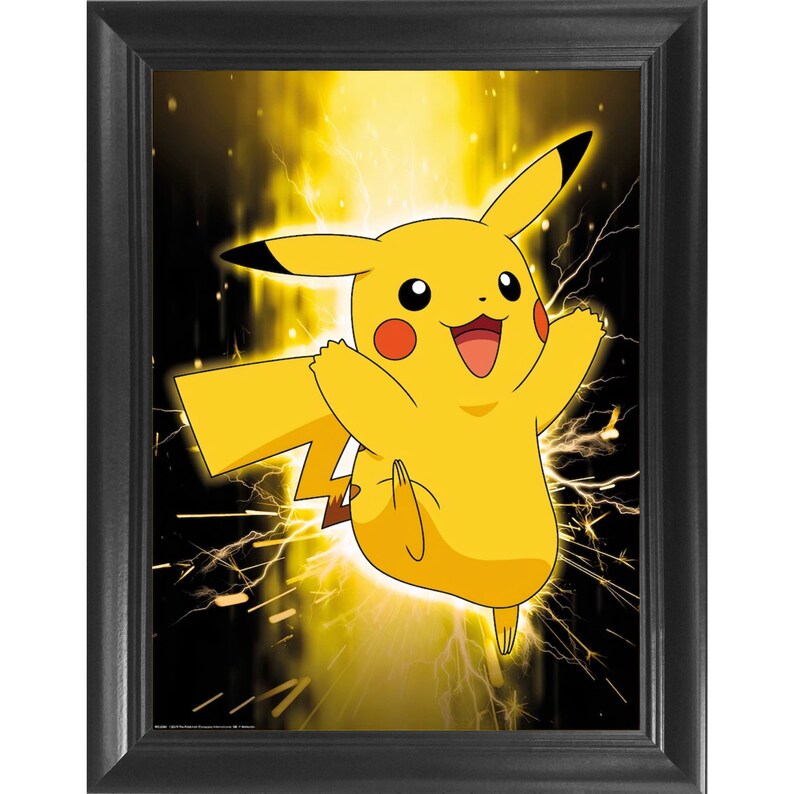 Pikachu 3D Pokemon Poster Wall Art Decor Framed Print | Etsy