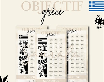 Travel Objective Greece | budget envelope challenge | PDF to print | Travel challenge