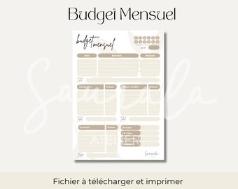Budget mensuel  | classeur et enveloppes budgétaires | PDF A4 à imprimer