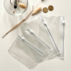 Sachet / pochette plastique - avec bande adhésive - décor chats -  transparent rose clair - lot de 10 - Un grand marché