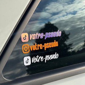 2x Etiquettes instagram personnalisées Lot 2 Stickers TikTok Stickers voiture autocollant Instagram Stickers pare-brise car DECAL image 6