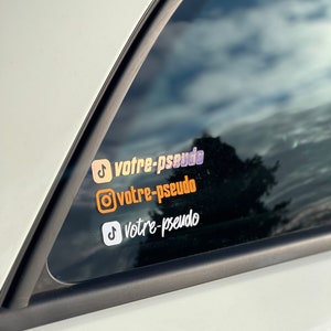2x Etiquettes instagram personnalisées Lot 2 Stickers TikTok Stickers voiture autocollant Instagram Stickers pare-brise car DECAL image 2