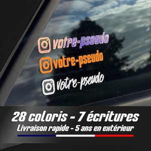 2x Etiquettes réseaux personnalisées | Lot 2 Stickers | Stickers voiture | autocollant Instagram | Stickers pare-brise | carspotter
