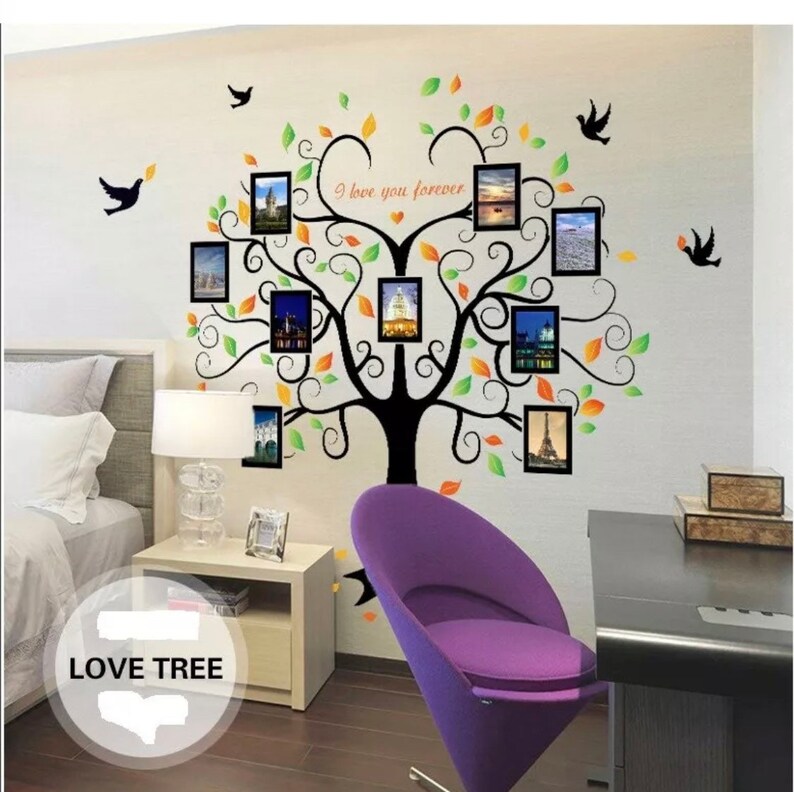 Removable Vinyl Wall Decal Family tree pictures frame room Etsy