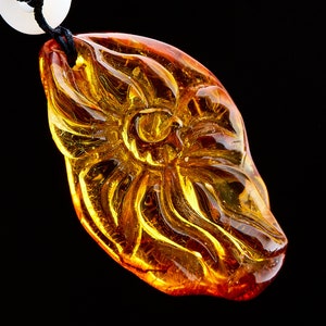 Pendant Flower Real Baltic Amber Pendant Flower Jewelry Amber Women Pendant Cognac Honey Butterscotch