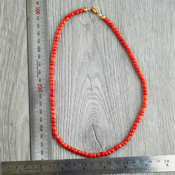 26,5g Antique coral Ethnic necklace with natural … - image 8