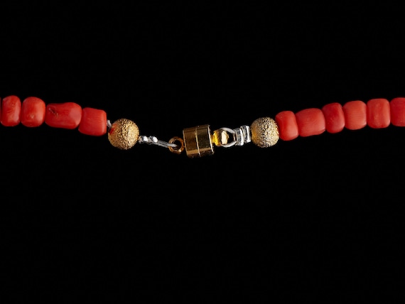 26,5g Antique coral Ethnic necklace with natural … - image 4