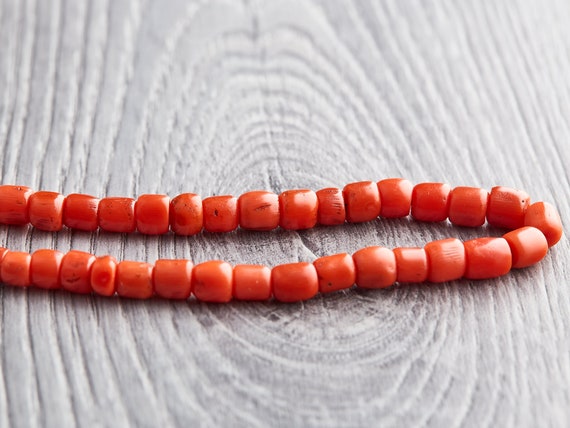 26,5g Antique coral Ethnic necklace with natural … - image 7