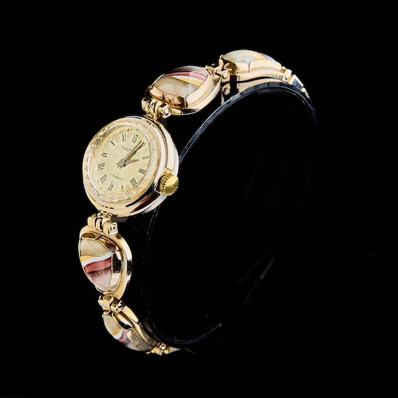 Vintage women's gold-plated cocktail watch USSR C… - image 5