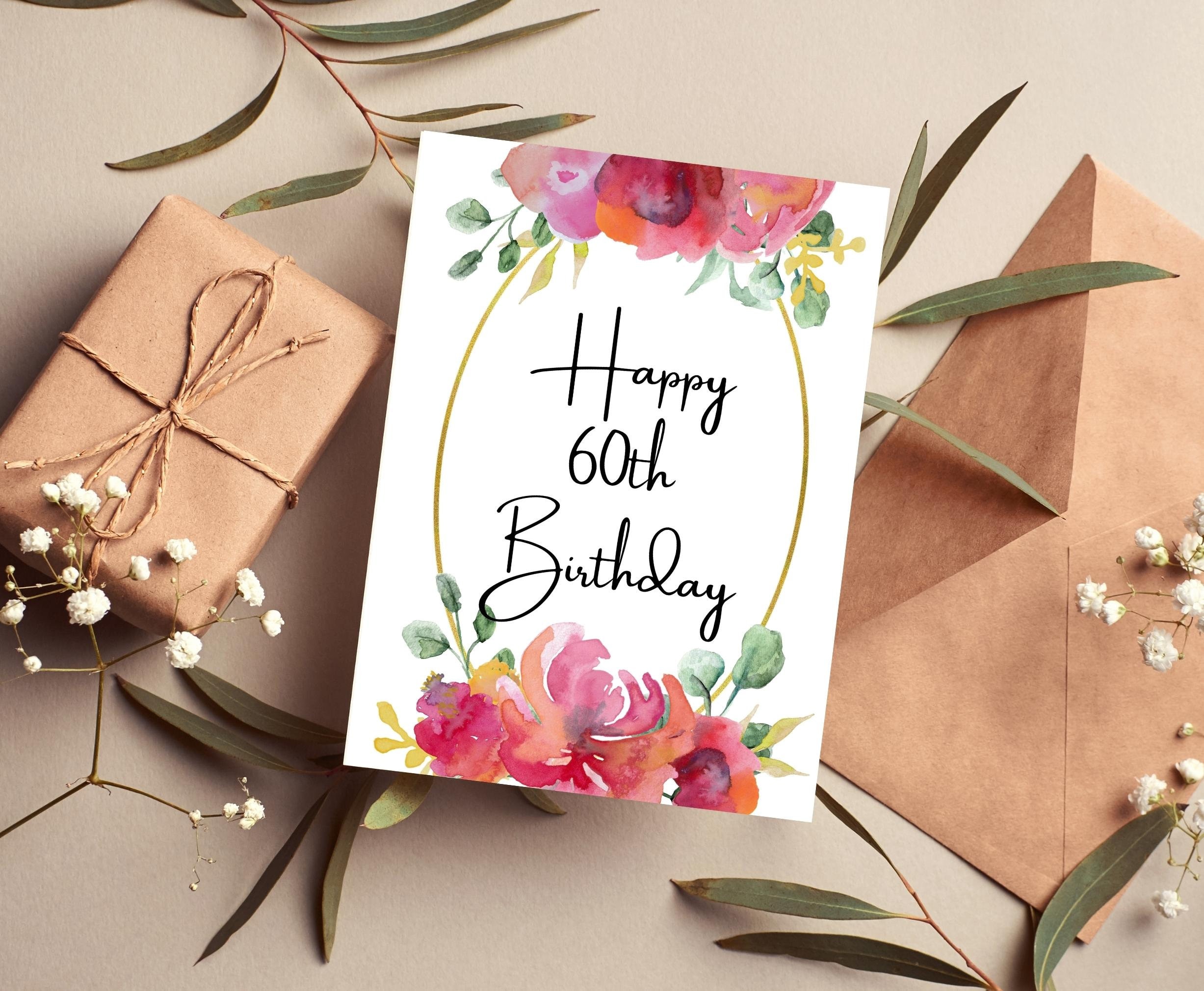 Printable 60th Birthday Card, Sixty Birthday, 60th Birthday Gift for ...