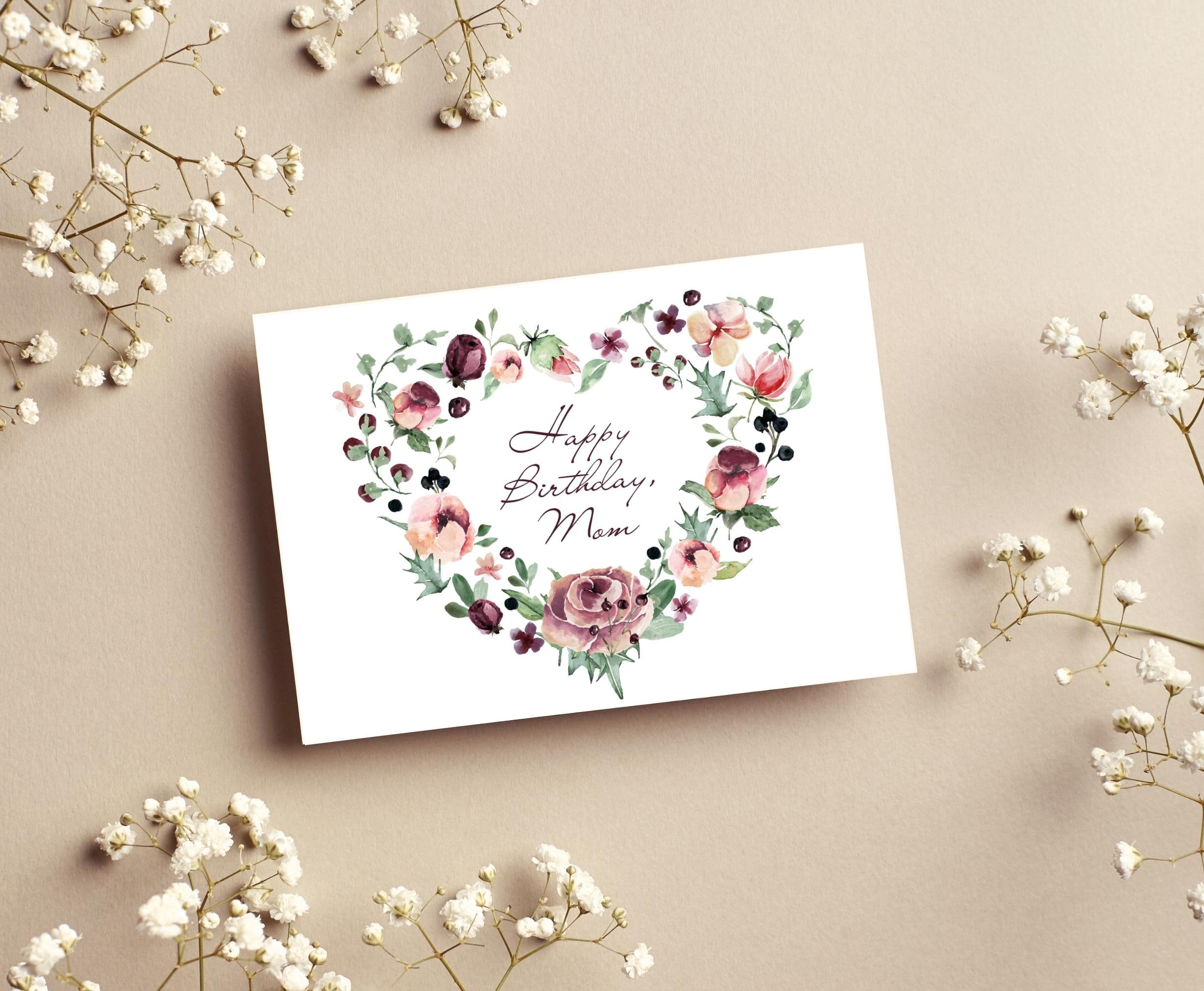 Printable Happy Birthday Card for Mom, Happy Birthday Mother Greeting ...