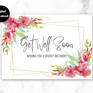 Druckbare Get Well Soon Karte Schnelle Genesung Karte Feel Better Soon Karte Sofortiger Download Get Well Karte Digitaler Download Karte für Freund, Sie