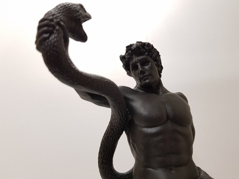 Athlete and Python statue | Etsy