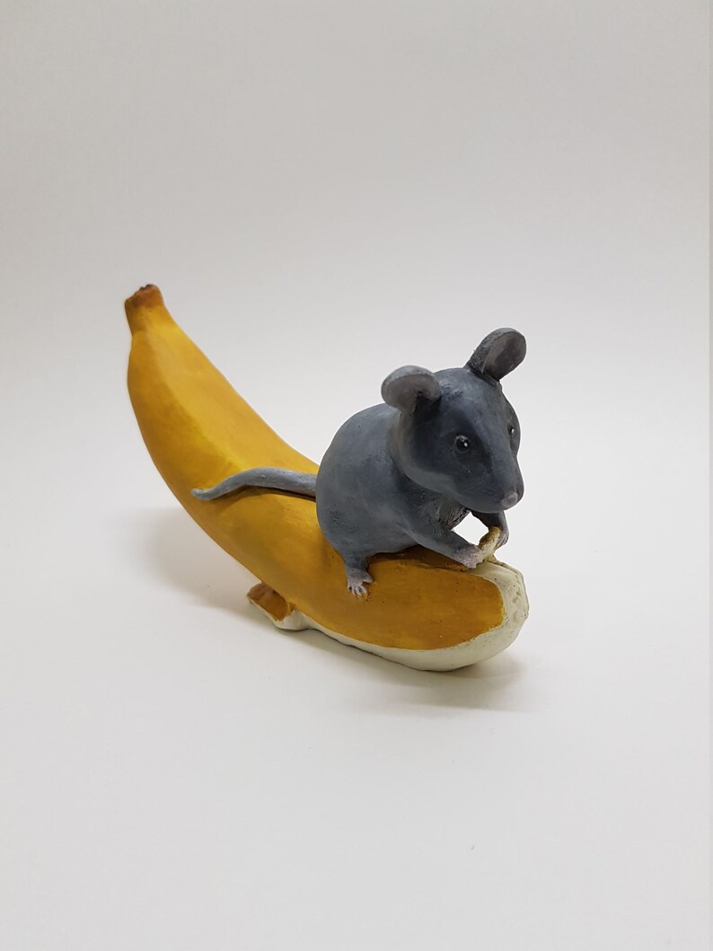 Statue of mouse on a banana Etsy