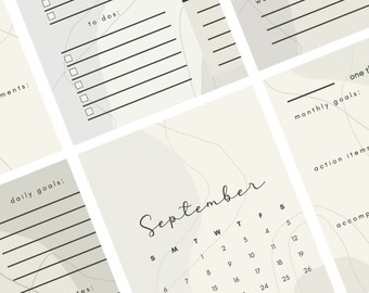 2020 Printable Minimalist Planner | Monthly Planner & Weekly Planner | Printable Calendar | Goal Planner | Daily Planner