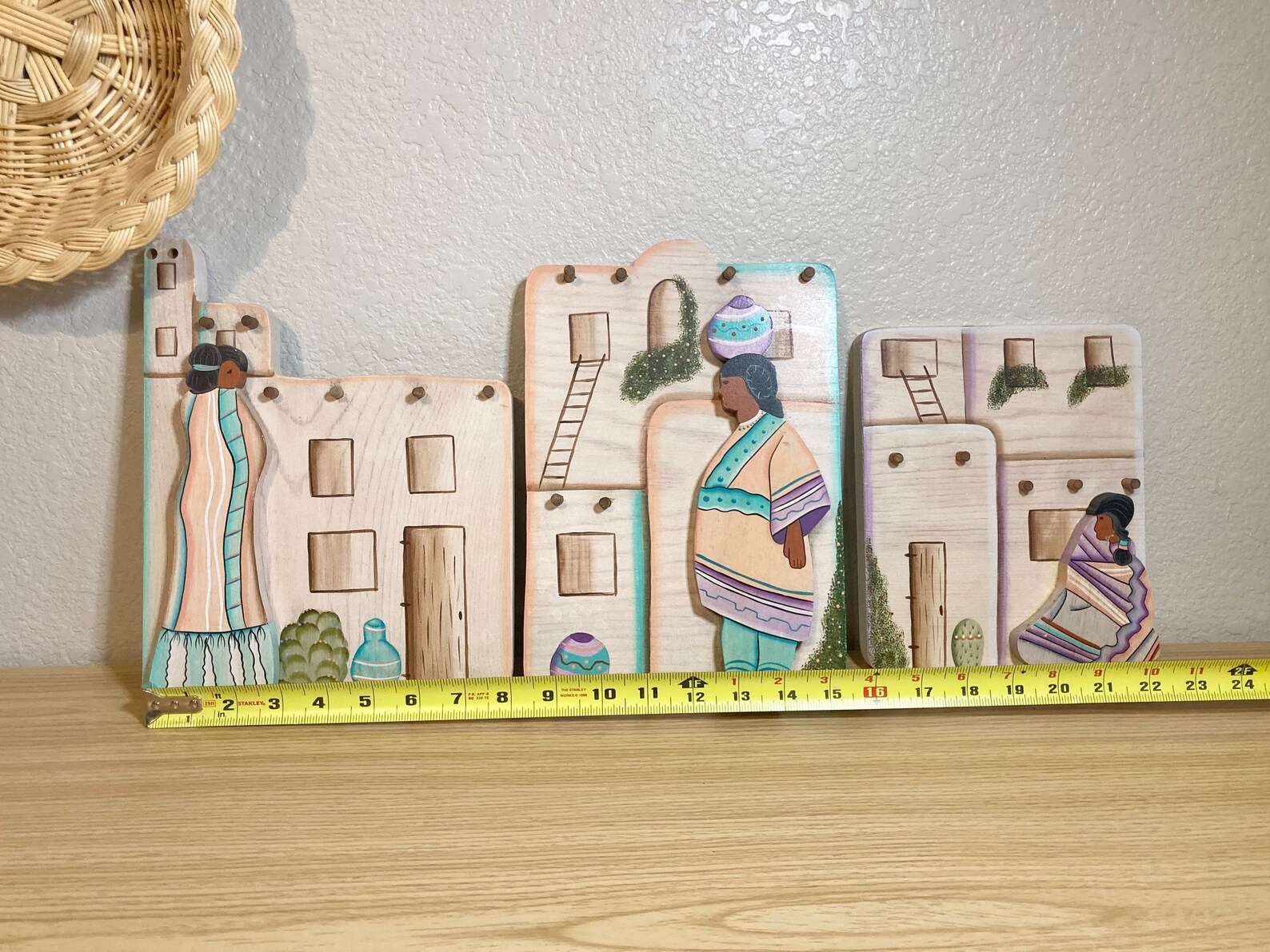 3 Piece Vintage Southwestern Wall Hanging Southwestern Wall Etsy