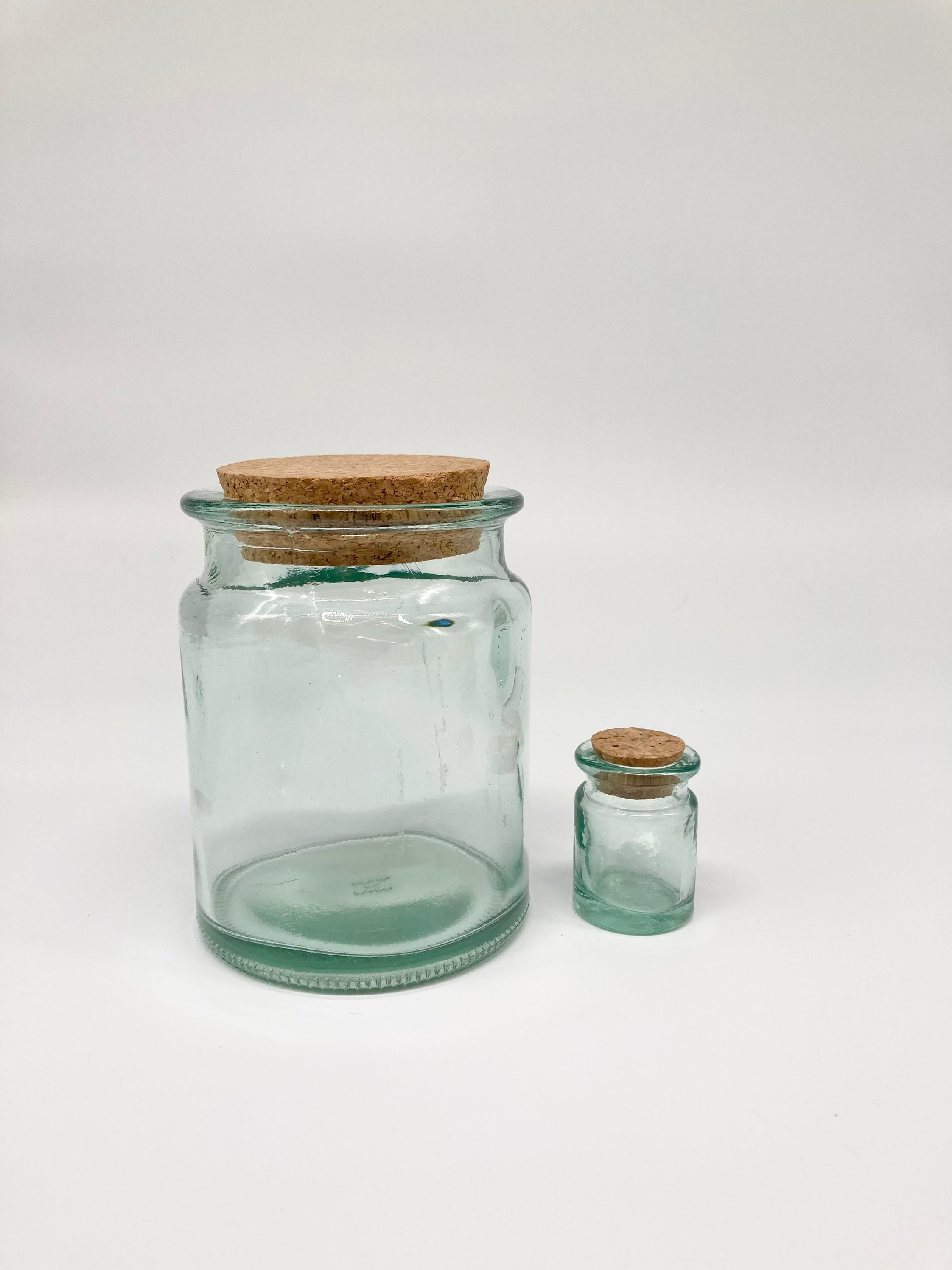 Vintage Glass Jar Set With Cork Lid Kitchen Storage Etsy