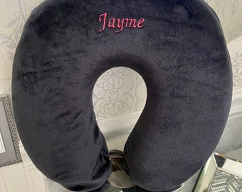 Personalized Custom travel Pillow, Neck Pillow, airplane Pillow, Velvet Memory Foam Zippered Washable U Shaped Gift Cheerleading Swim Team