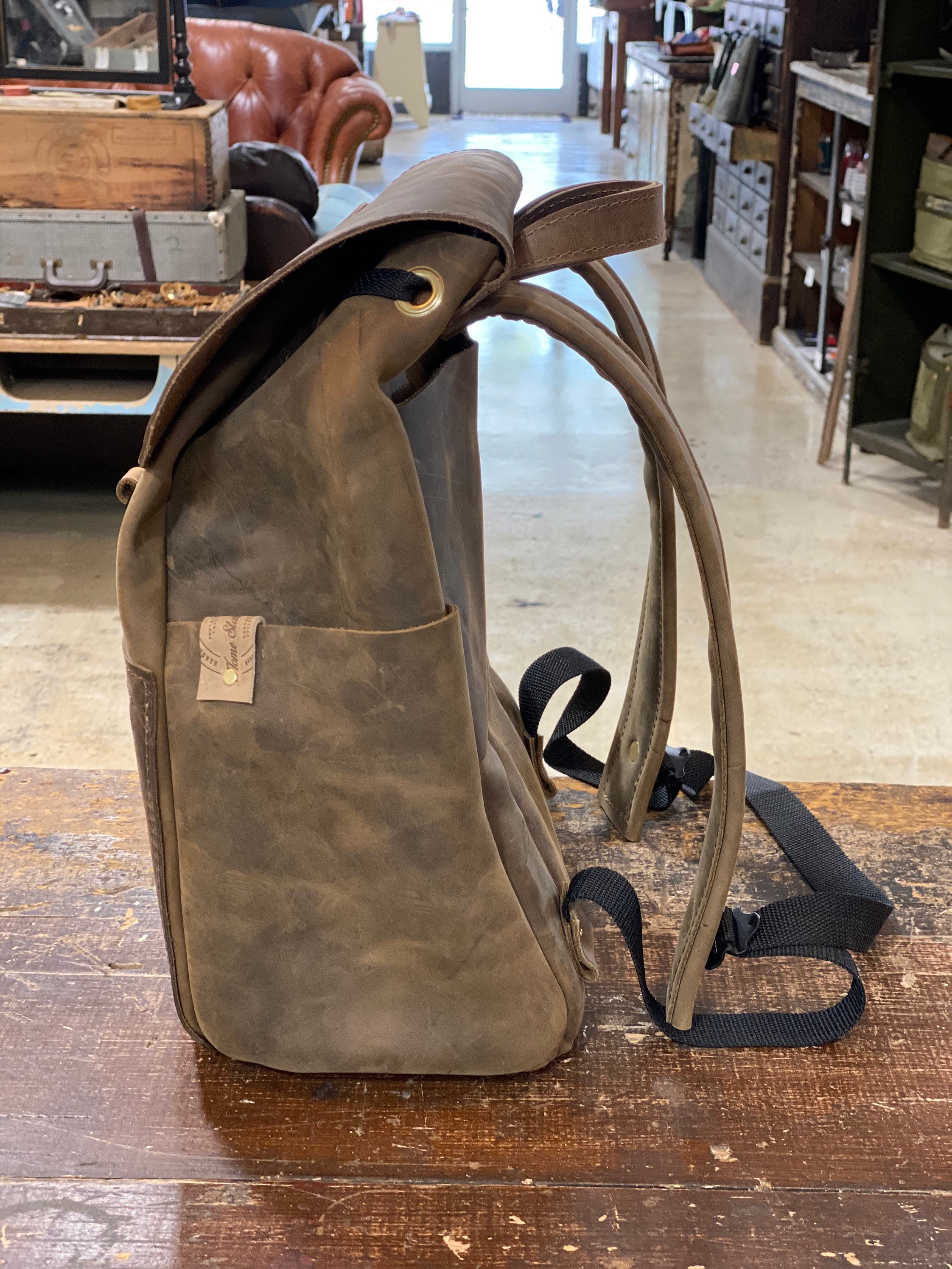 Home State Made - Bicoastal Handmade Leather Backpack - Tobacco Bicoastal Backpack - Etsy main image 2