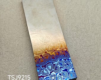 Zircuti plate / flat bar 4alloys, Triangle dots pattern. exotic material for pendants or knives