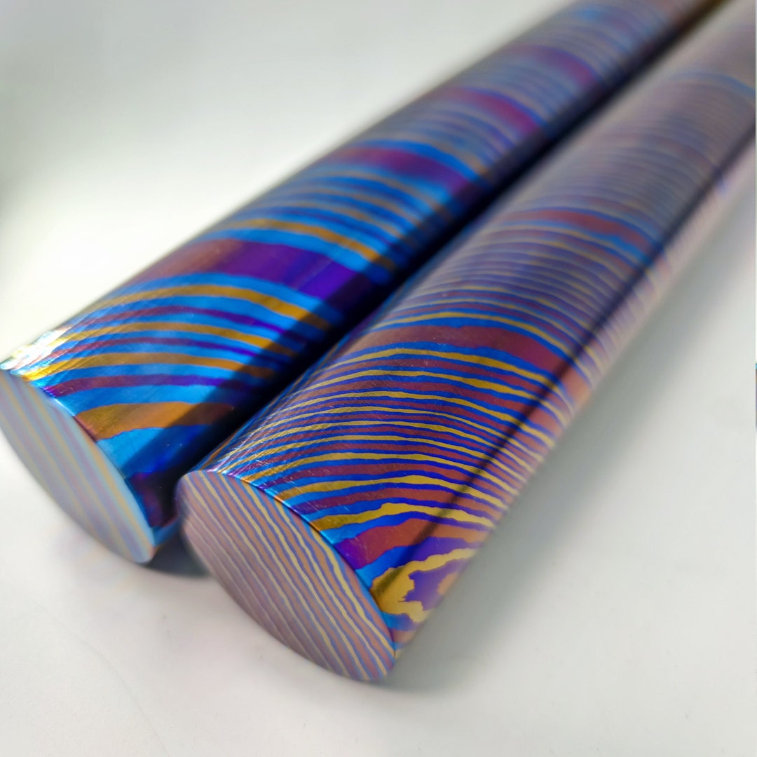 Titanium Damascus Rod ti Damascus Rod3 Etsy